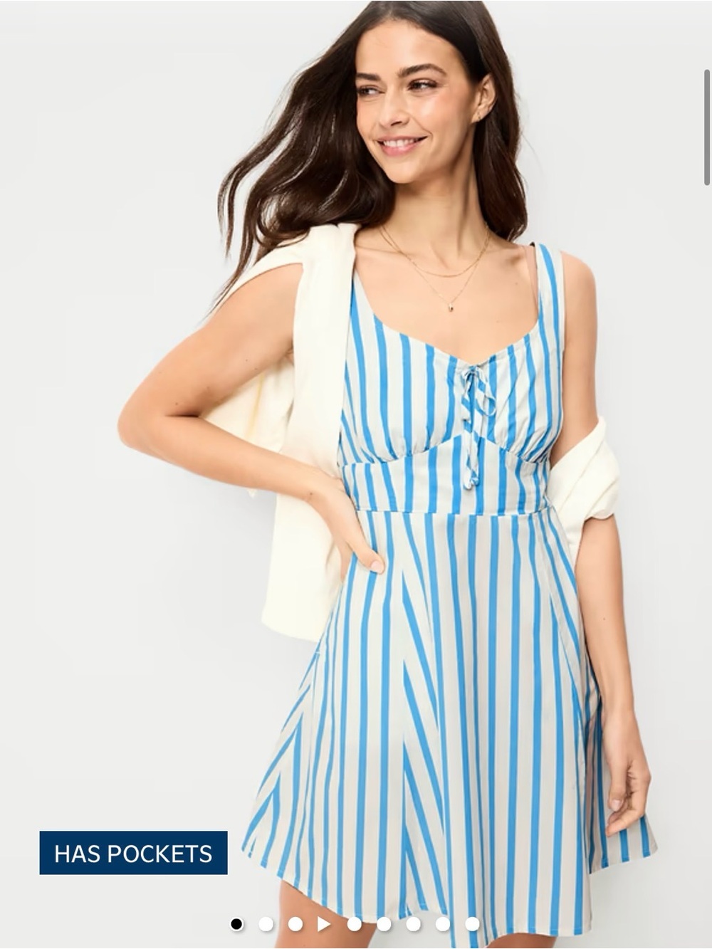 Old Navy Blue and White Striped Mini Dress